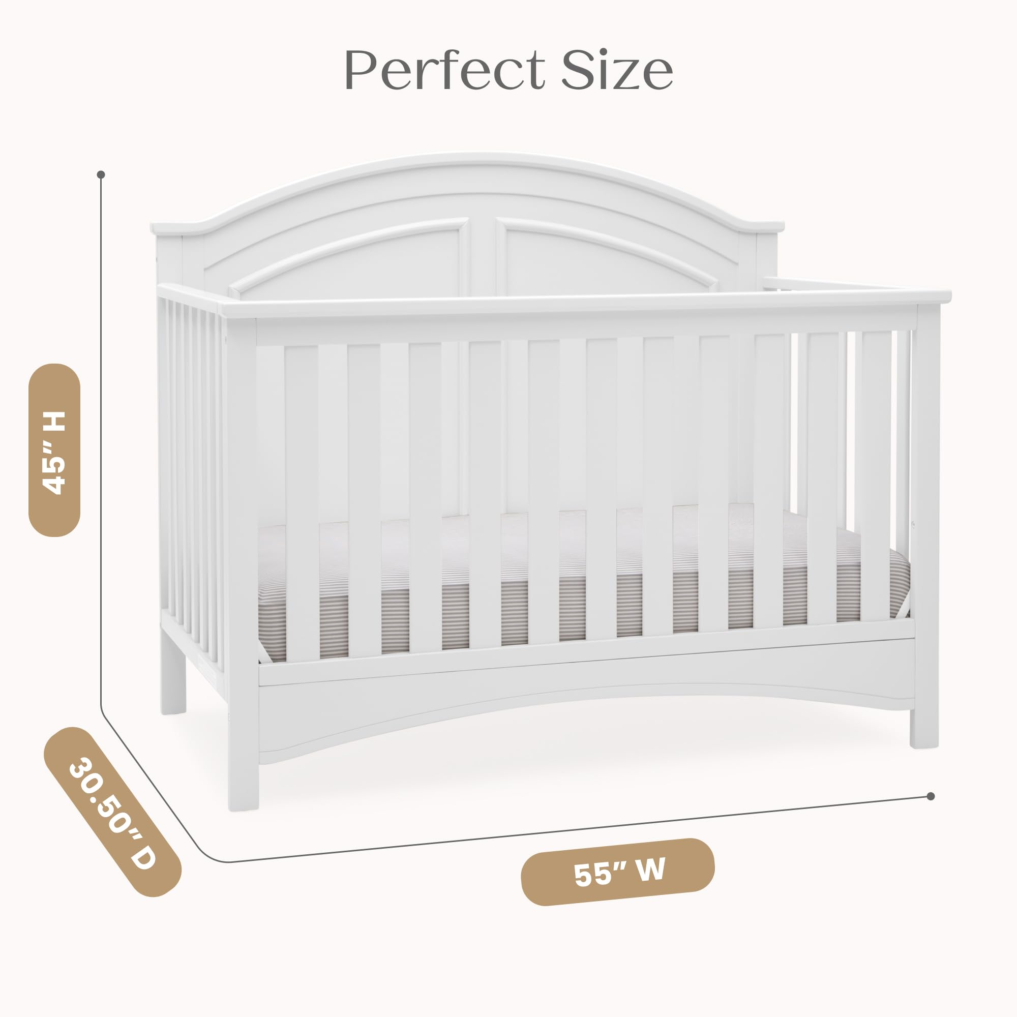 6-in-1 Convertible Crib - White