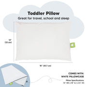 Organic Cotton Toddler Pillow with Pillowcase - Soft White
