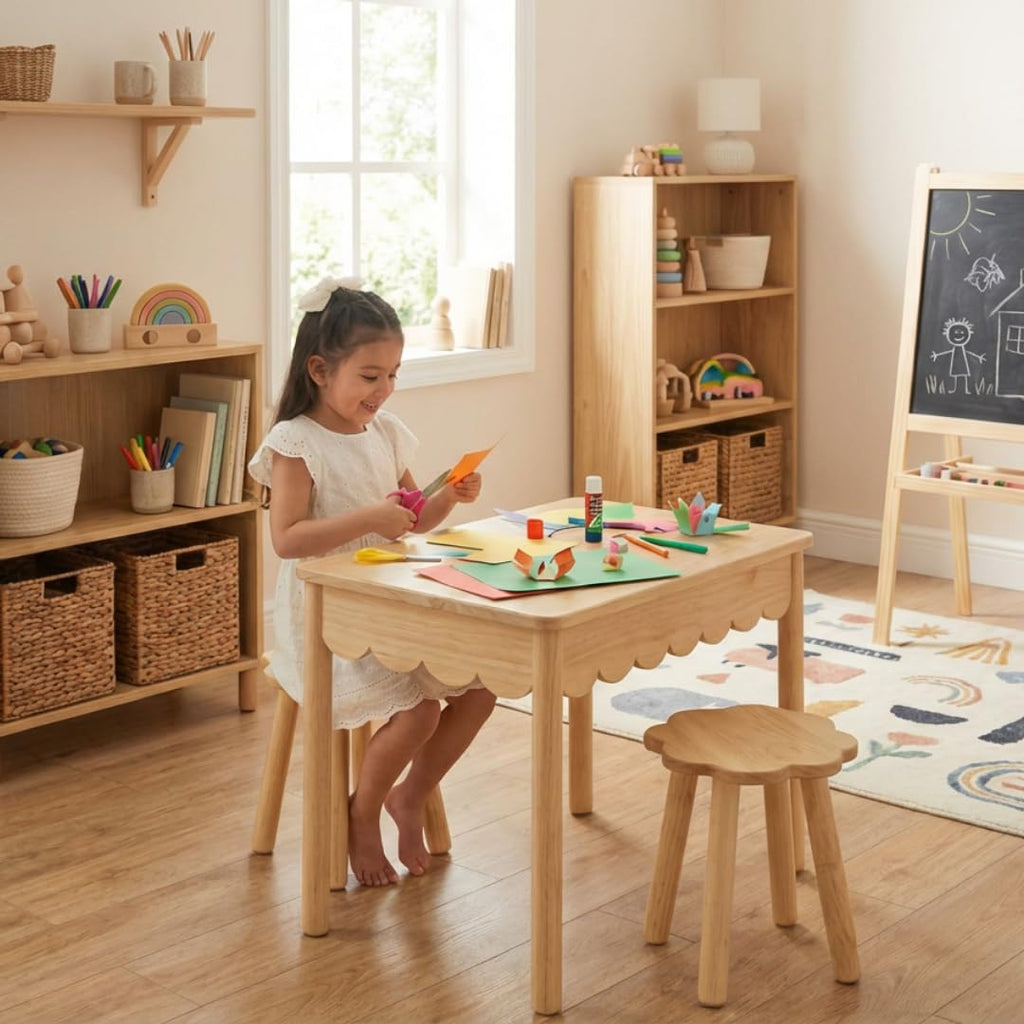 Montessori Kids Table & Chair Set with Storage