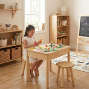 Montessori Kids Table & Chair Set with Storage