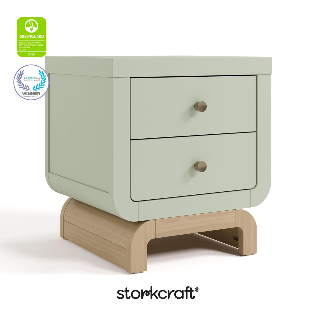 2-Drawer Kids Nightstand - Sage & Driftwood