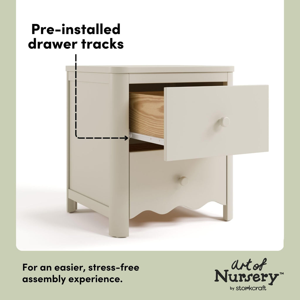 2-Drawer Kids Nightstand - Frosted Oat