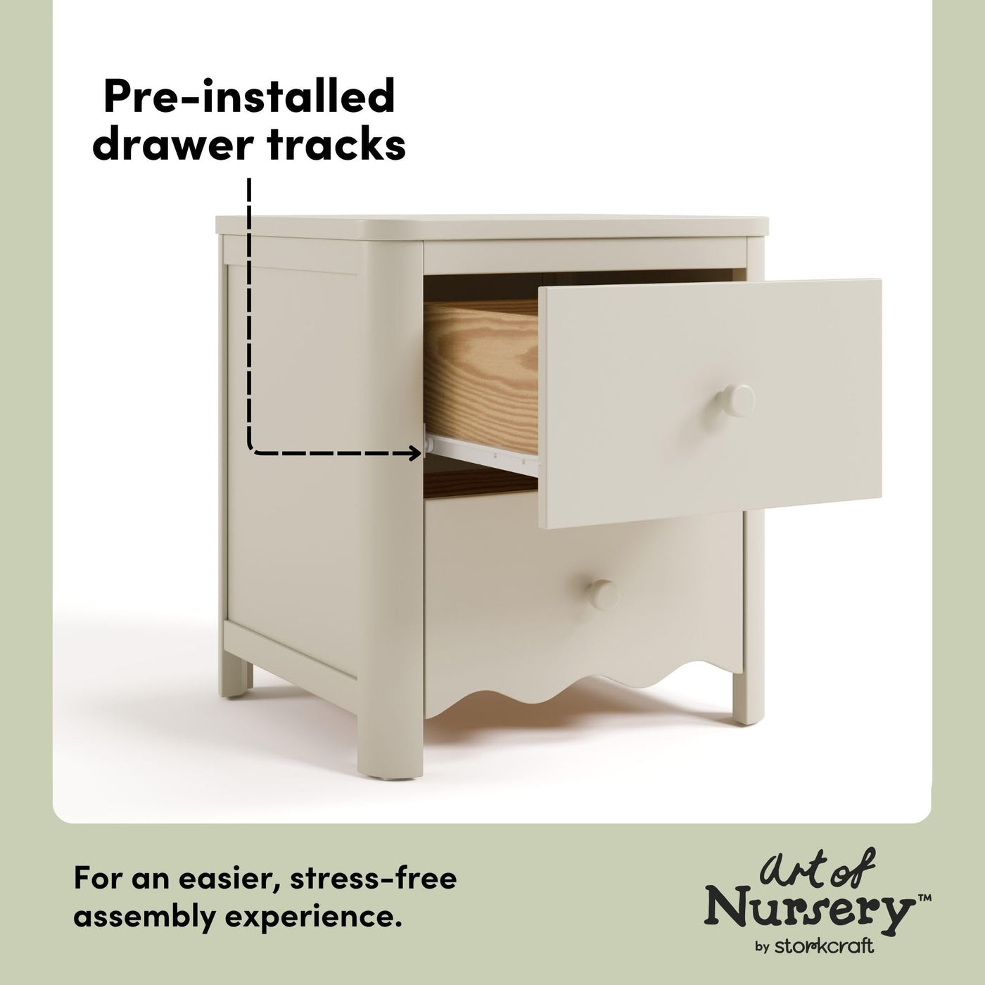2-Drawer Kids Nightstand - Frosted Oat