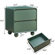 Mid-Century 2-Drawer Nightstand Set - Green