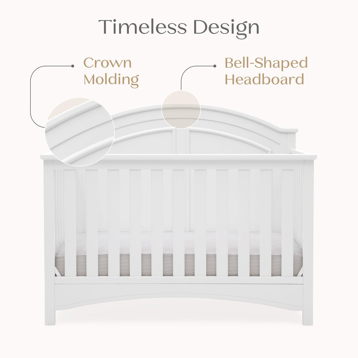 6-in-1 Convertible Crib - White