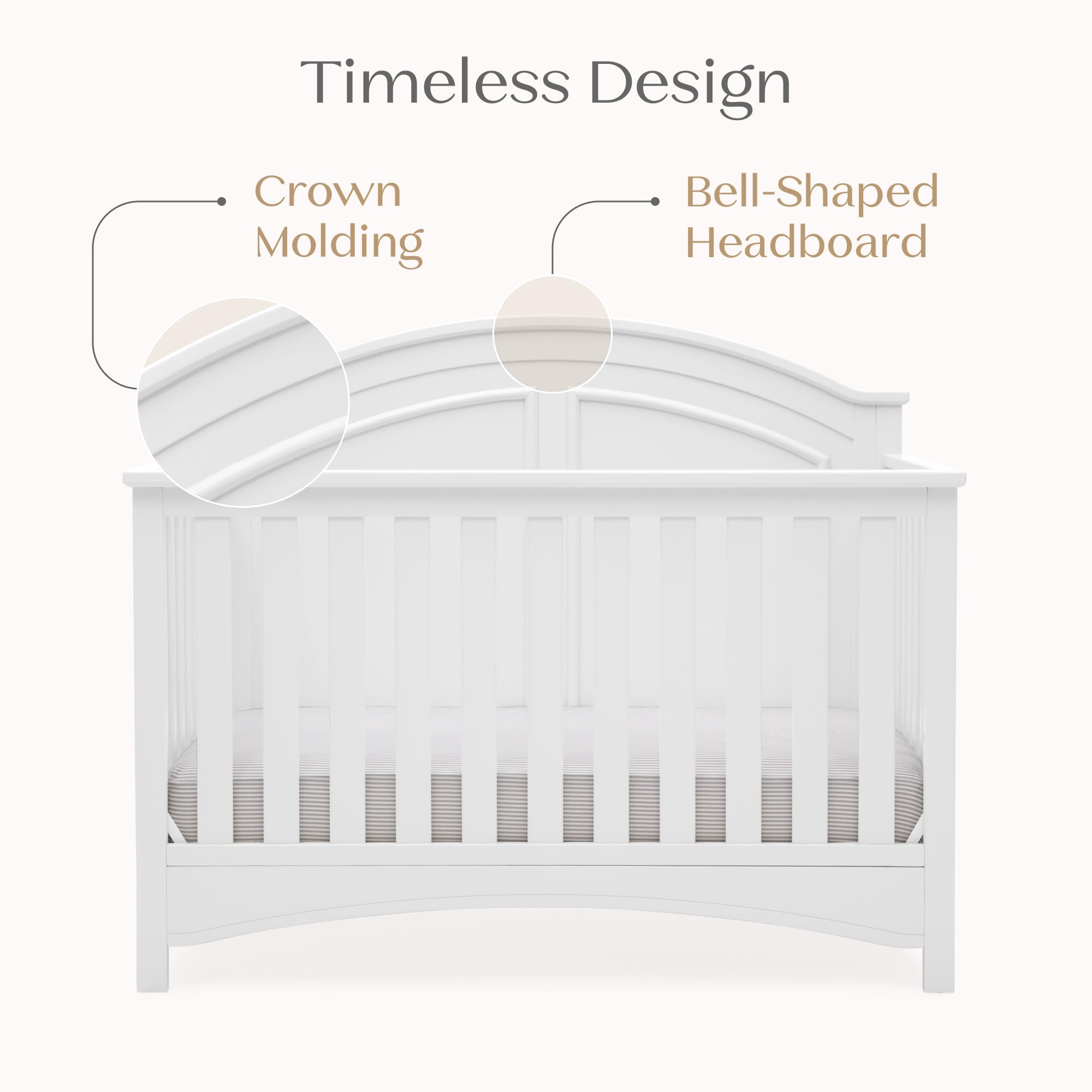 6-in-1 Convertible Crib - White