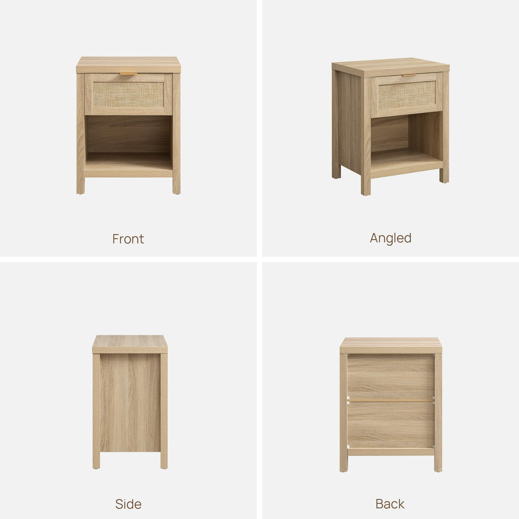 Rattan Nightstand Set - Light Oak