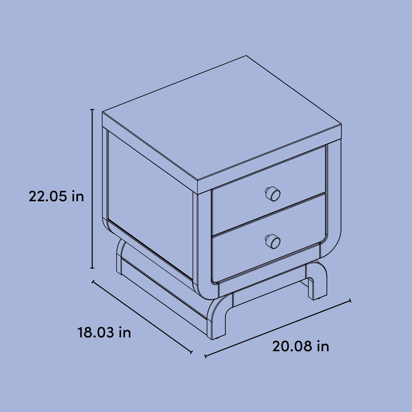 2-Drawer Kids Nightstand - Sage & Driftwood