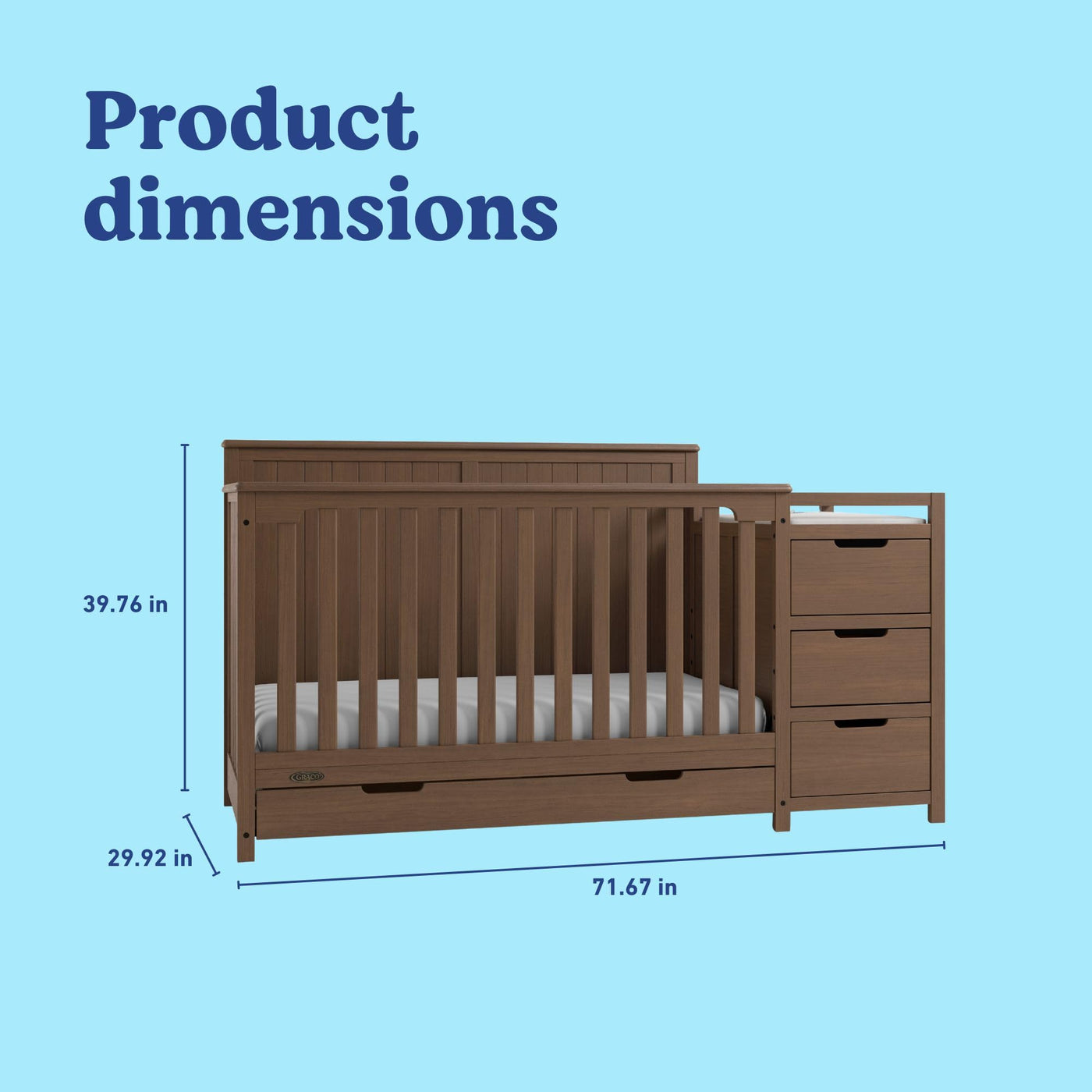 5-in-1 Convertible Crib & Changer - Hazelnut