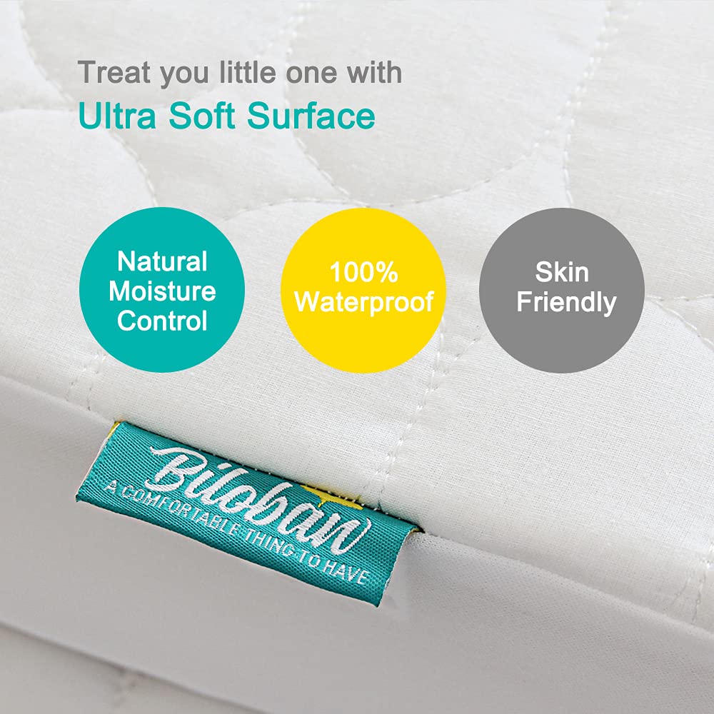 Waterproof Crib Mattress Protector - 2-Pack White