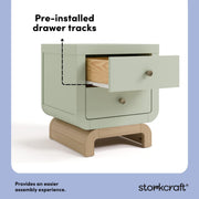 2-Drawer Kids Nightstand - Sage & Driftwood
