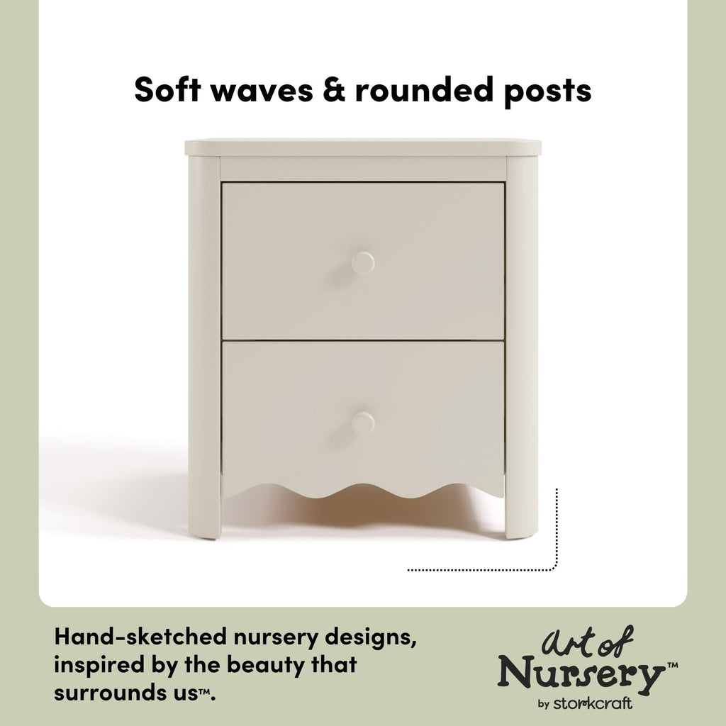 2-Drawer Kids Nightstand - Frosted Oat