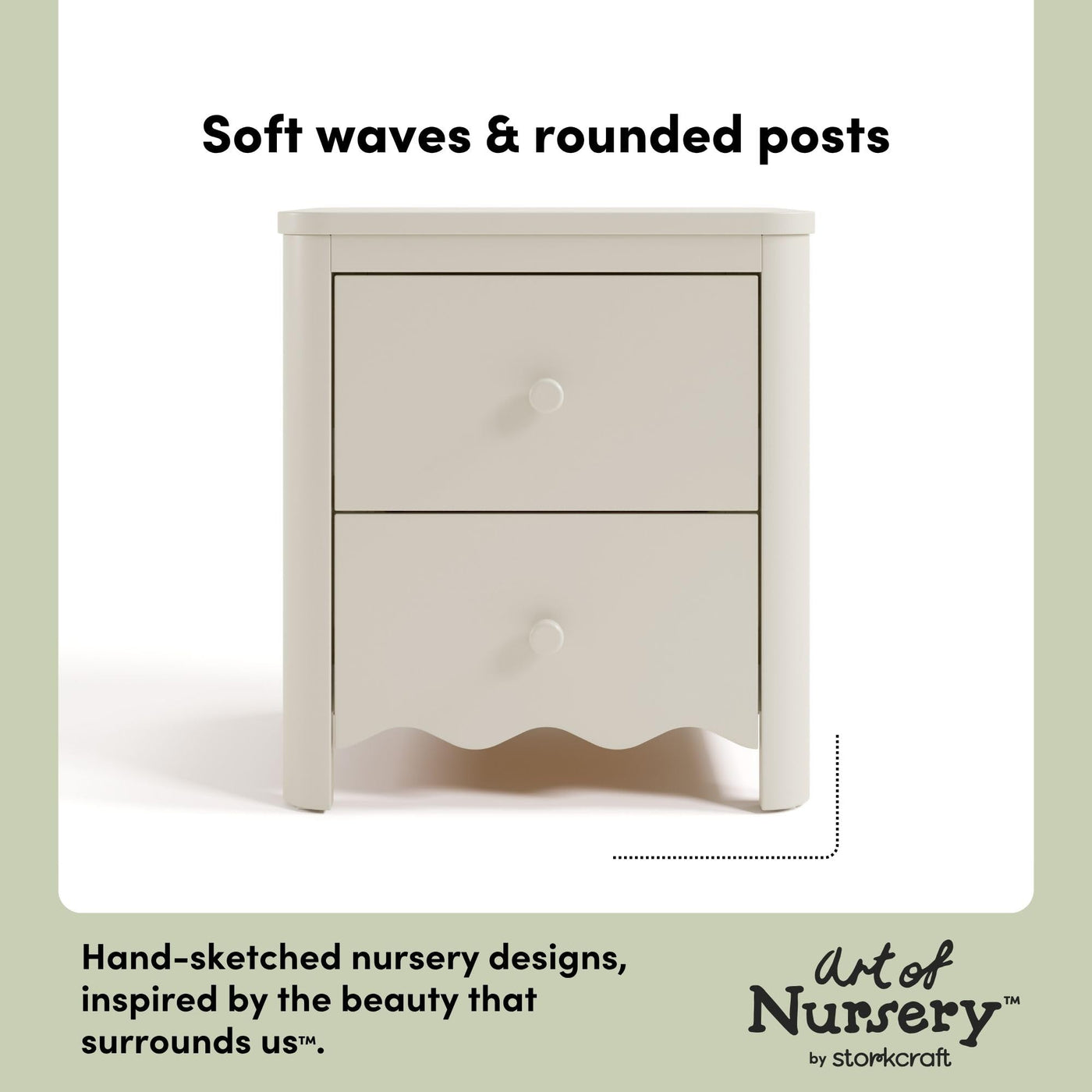 2-Drawer Kids Nightstand - Frosted Oat