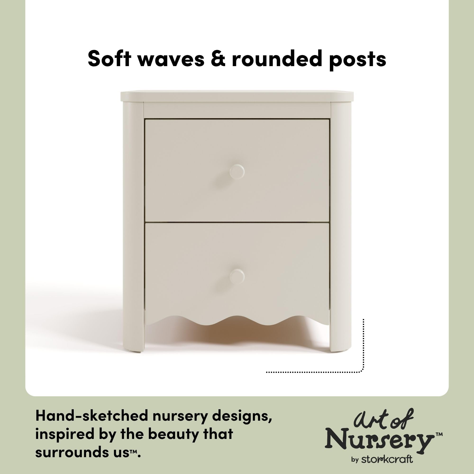 2-Drawer Kids Nightstand - Frosted Oat