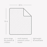 Premium Muslin Quilted Throw - Bison Pattern