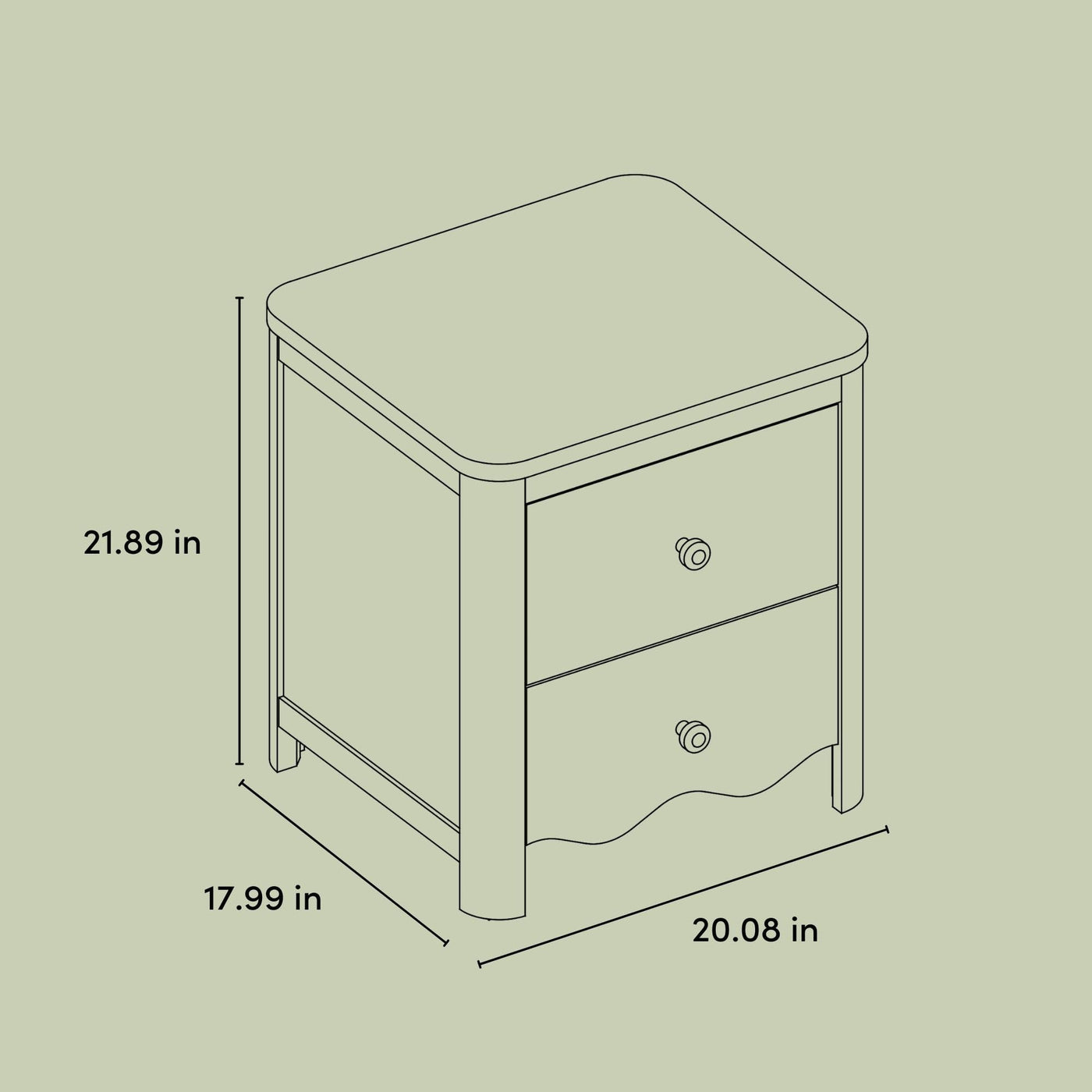 2-Drawer Kids Nightstand - Frosted Oat