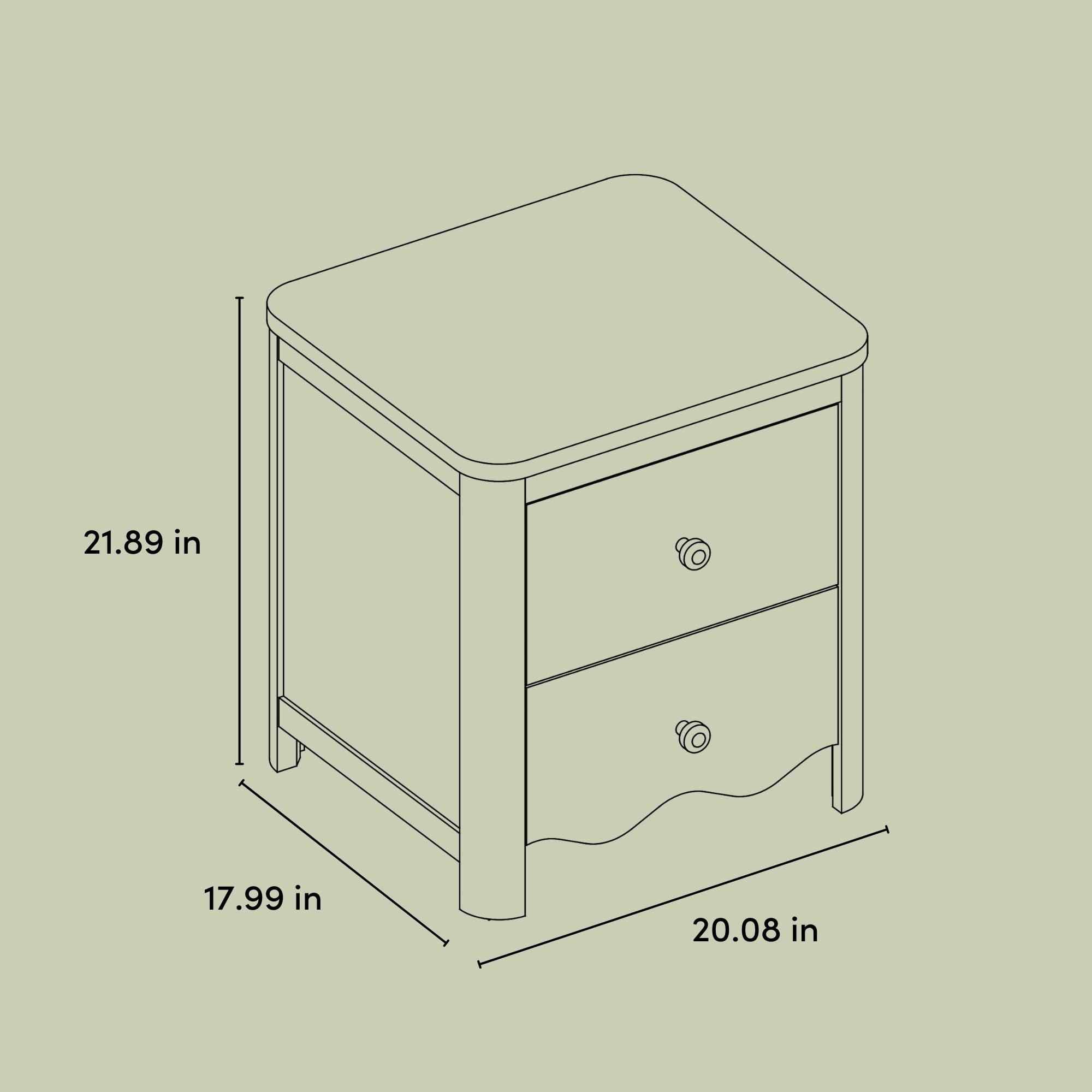 2-Drawer Kids Nightstand - Frosted Oat