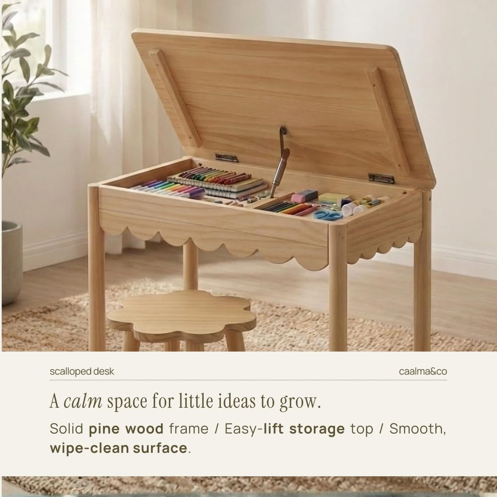 Montessori Kids Table & Chair Set with Storage