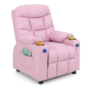 Kids Recliner Chair with Cup Holder - Pink