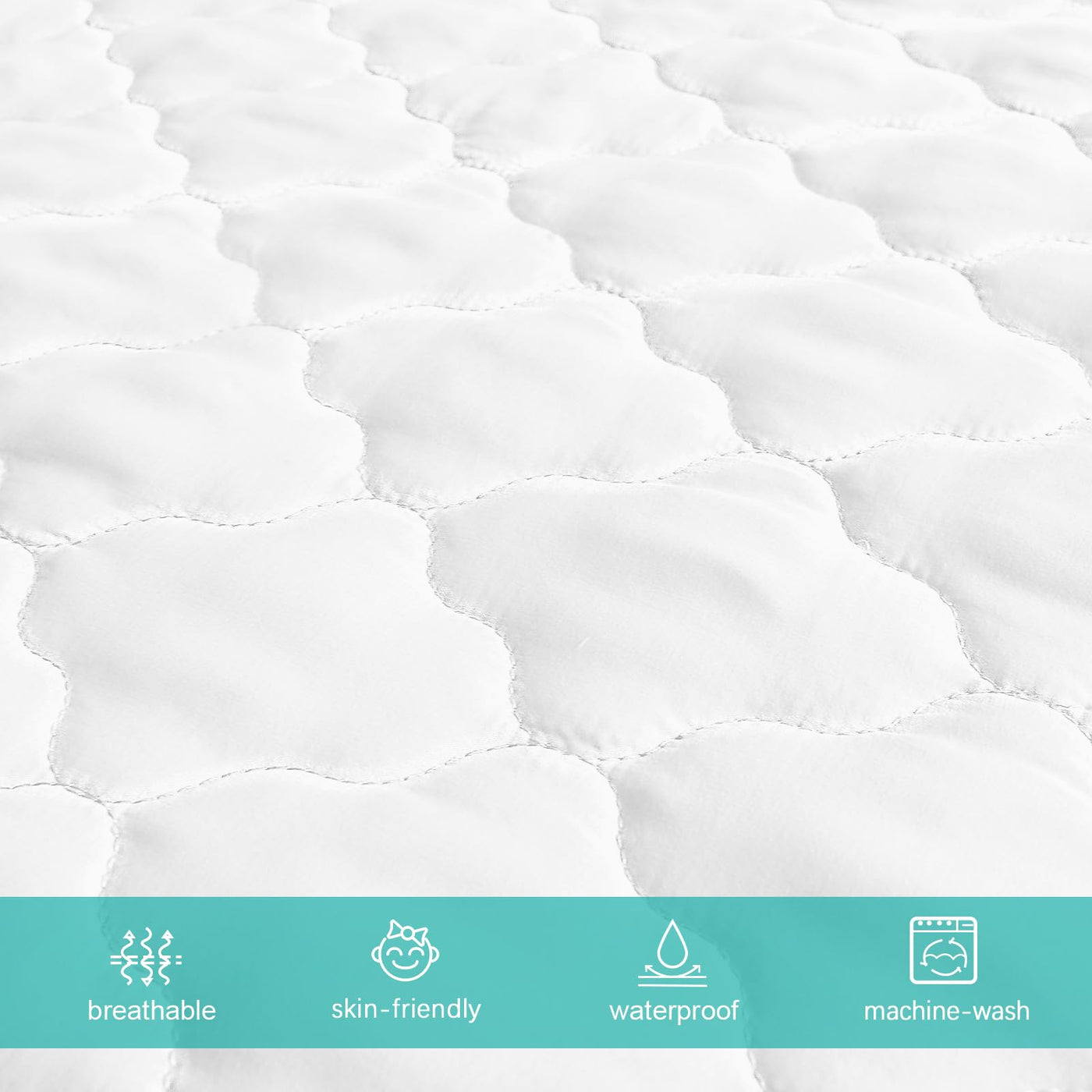 Waterproof Crib Mattress Protector - White