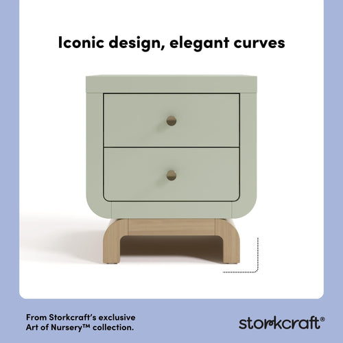 2-Drawer Kids Nightstand - Sage & Driftwood
