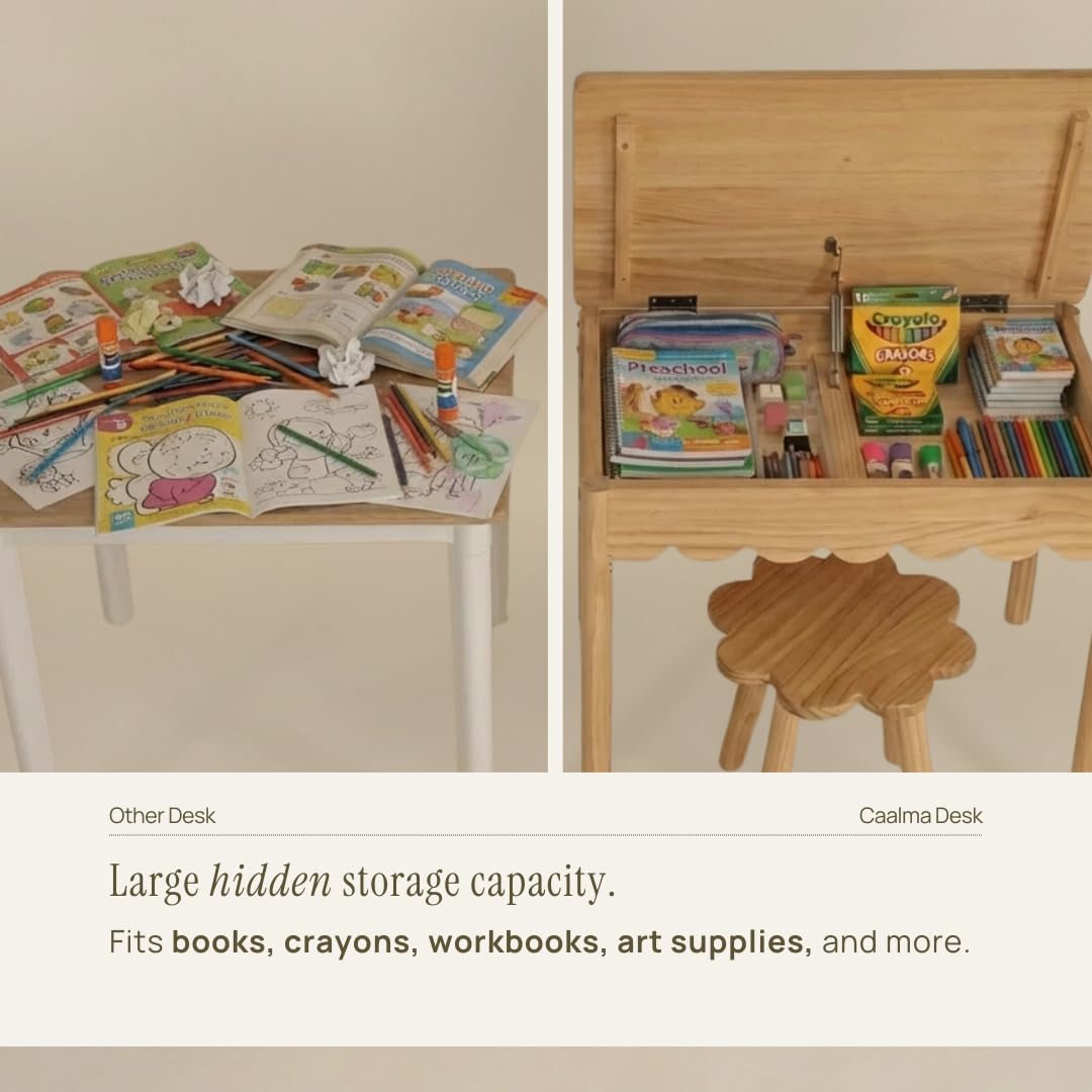 Montessori Kids Table & Chair Set with Storage