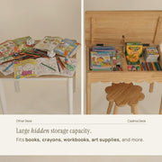 Montessori Kids Table & Chair Set with Storage