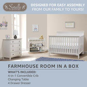 Farmhouse Nursery Furniture Set - Weathered White