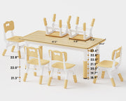 Kids Activity Table & 6 Chairs Set