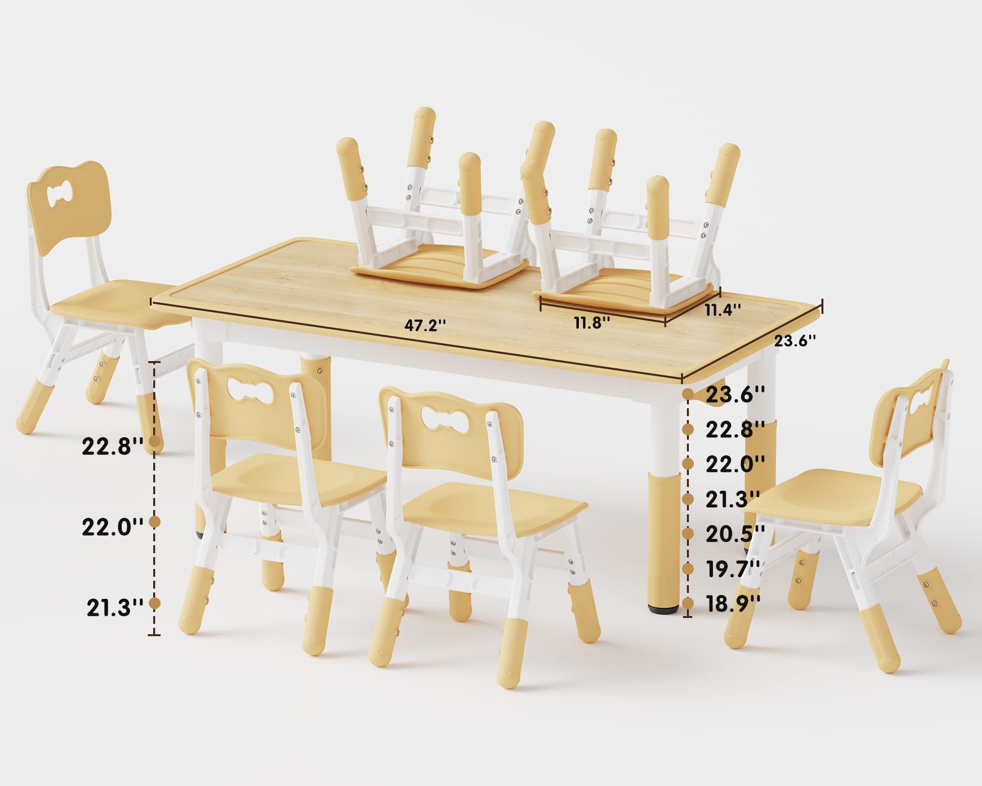 Kids Activity Table & 6 Chairs Set