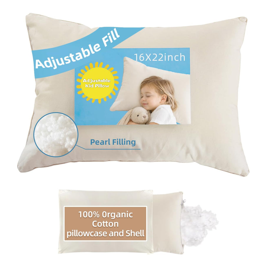 LOFE® Adjustable Kids Pillow 16x22, Youth Pillow for Kids Ages 4-12