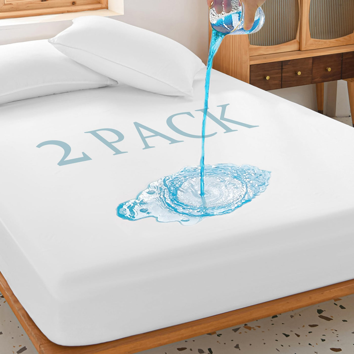 Waterproof Twin Mattress Protector - 2-Pack