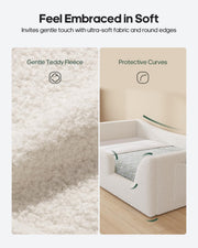 Full Montessori Floor Bed with Safety Rails - Beige