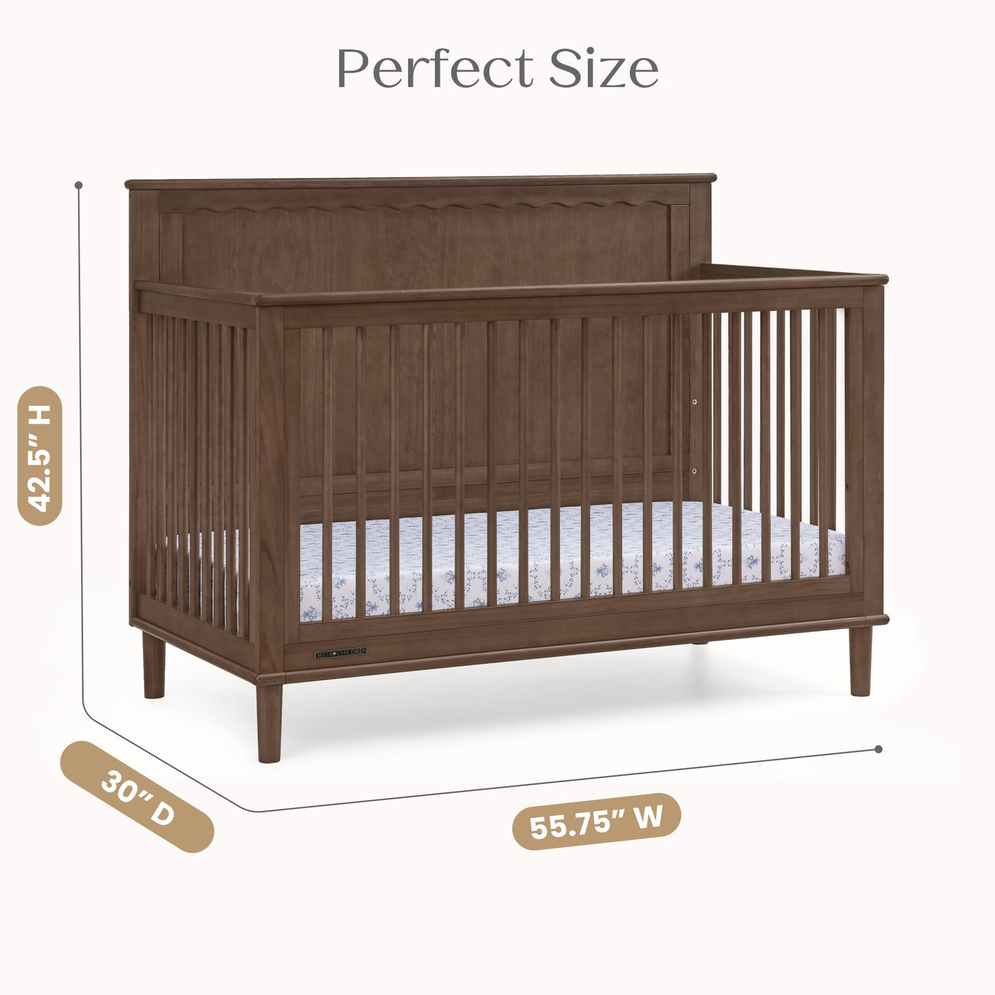6-in-1 Convertible Crib - Teak Brown
