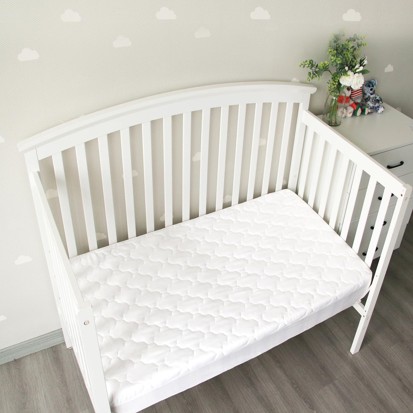 Waterproof Crib Mattress Protector - White
