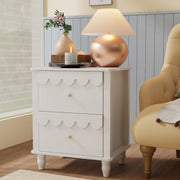 Scalloped 2-Drawer Nightstand - White