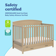 5-in-1 Convertible Crib with Drawer - Driftwood