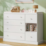 Kids 6-Drawer Dresser & Changing Table - White