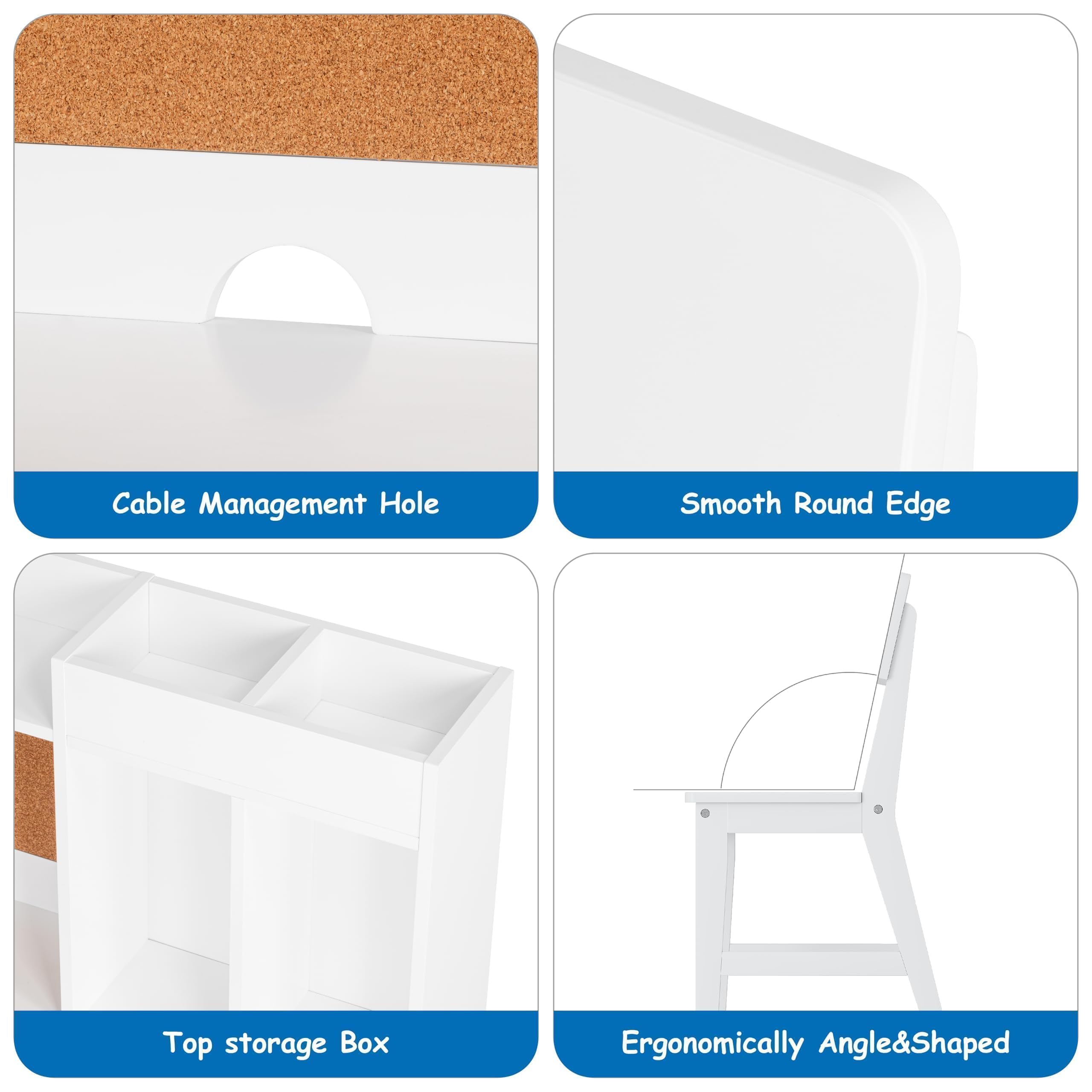 Kids Study Desk & Chair Set with Storage