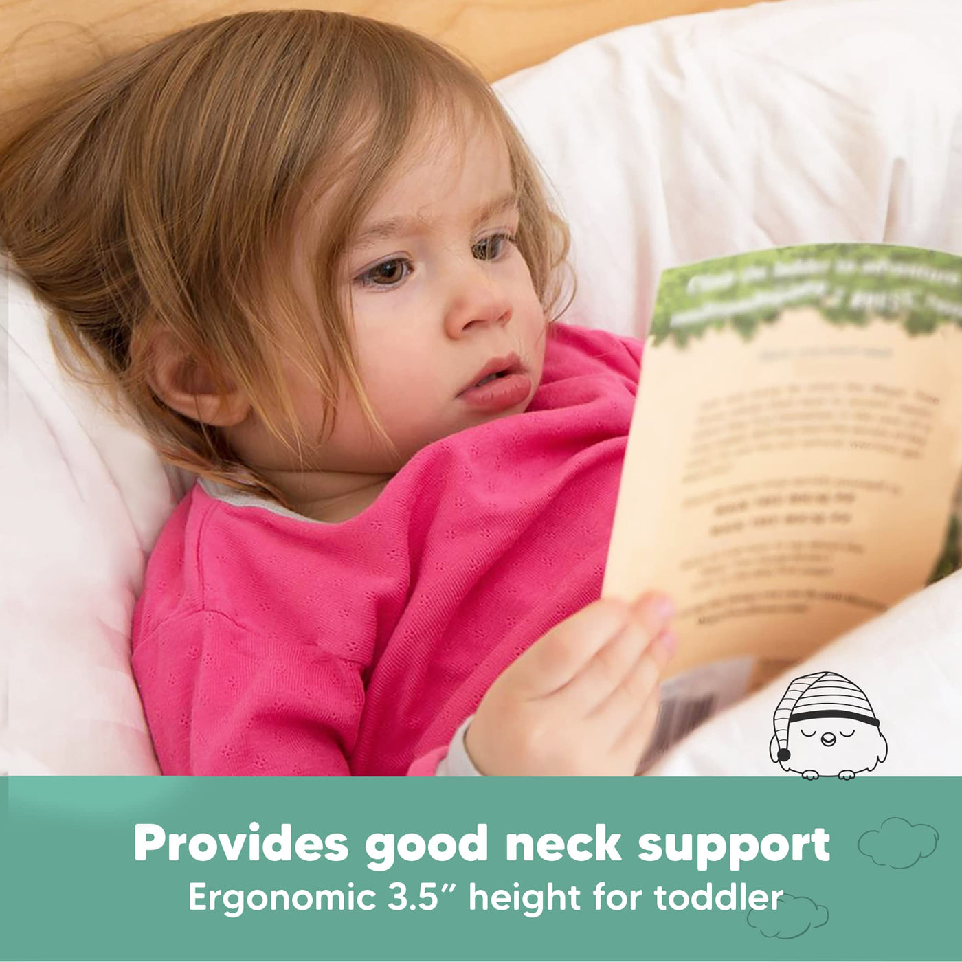 Organic Cotton Toddler Pillow with Pillowcase - Soft White