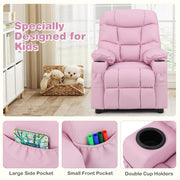 Kids Recliner Chair with Cup Holder - Pink