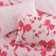 Twin XL Comforter Set - Pink Bow (5-Piece)