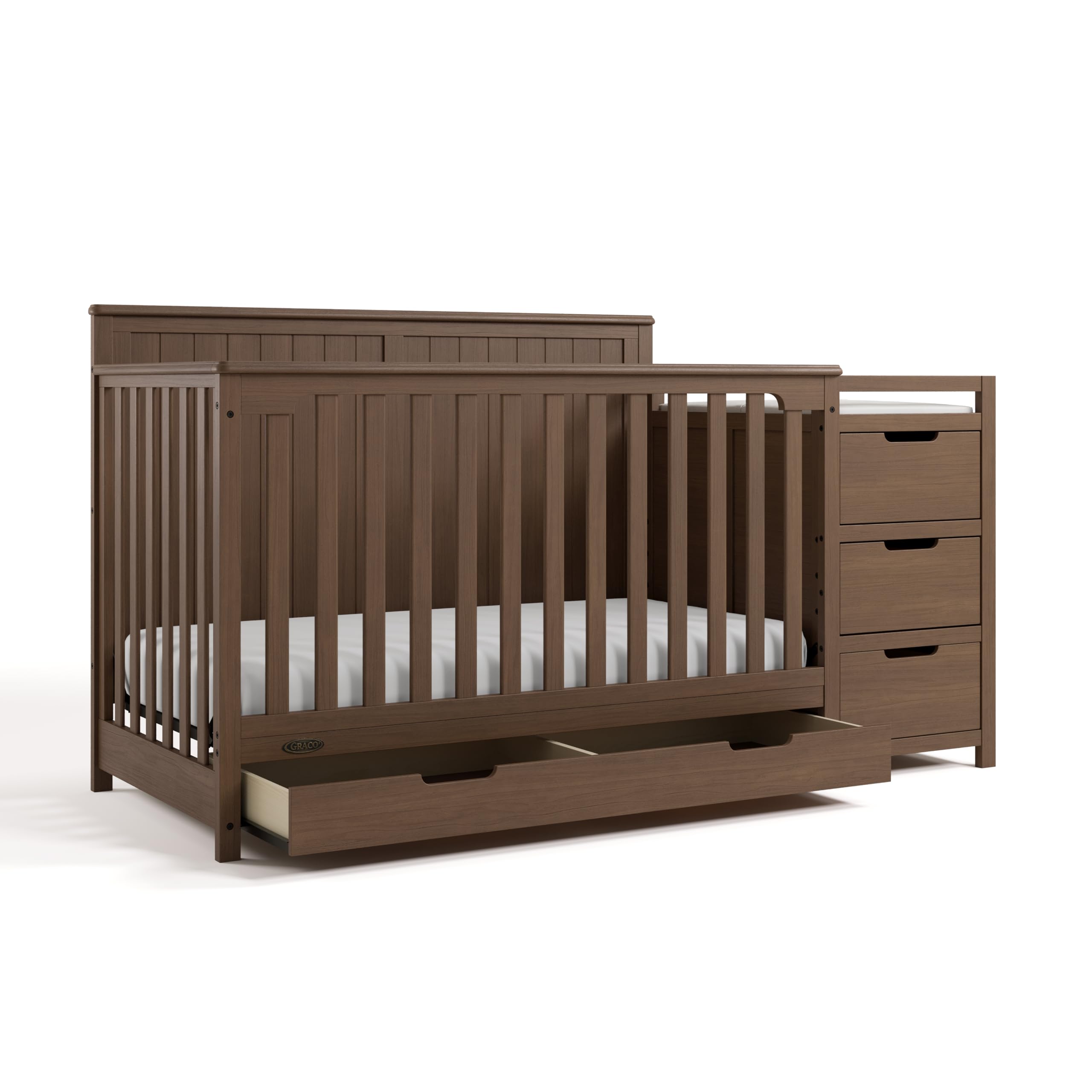 5-in-1 Convertible Crib & Changer - Hazelnut