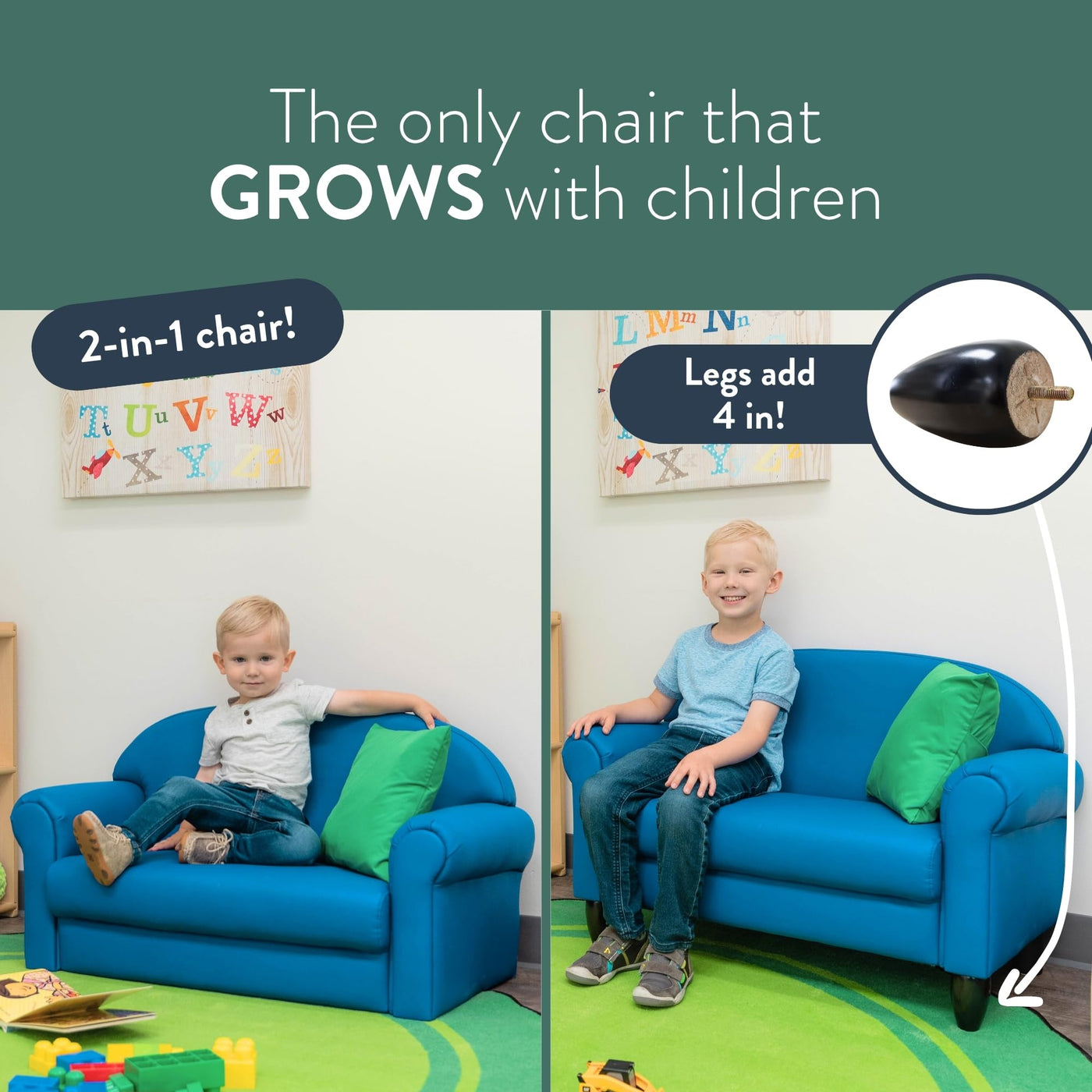 Kids Chair & Couch Set - Deep Water