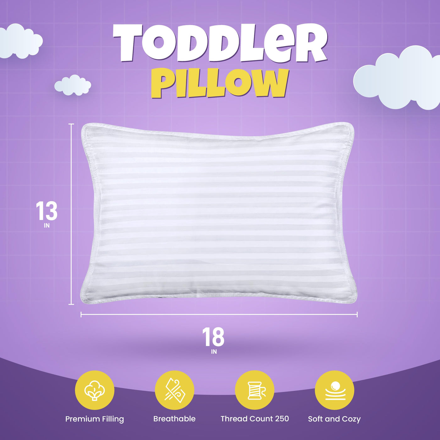 Toddler Pillow Set - White (2-Pack)