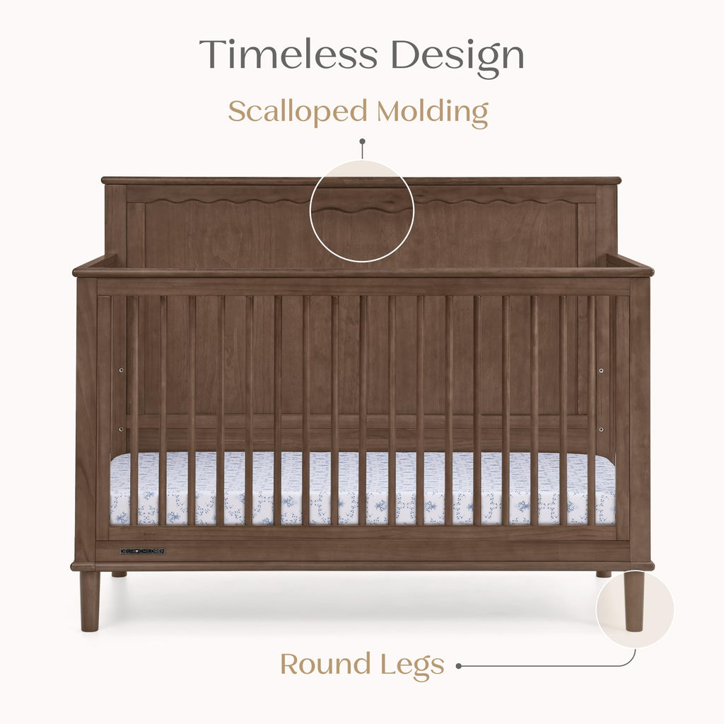 6-in-1 Convertible Crib - Teak Brown