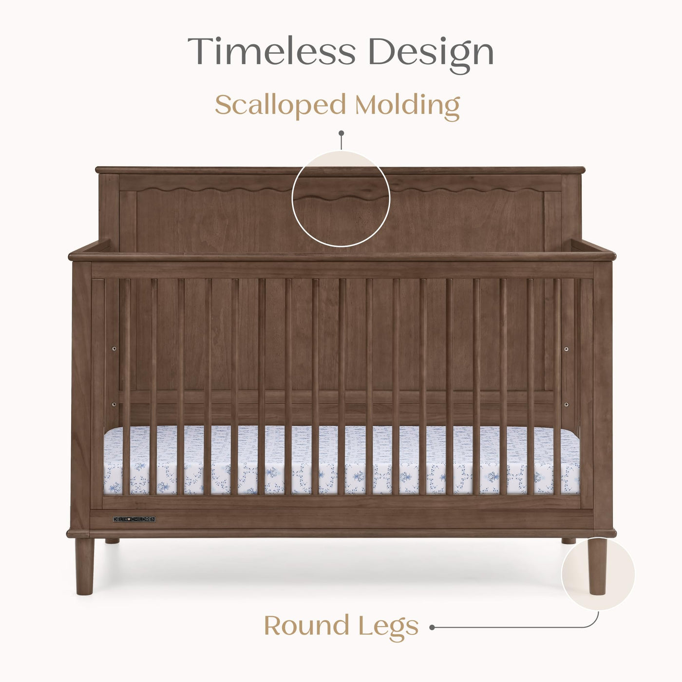 6-in-1 Convertible Crib - Teak Brown