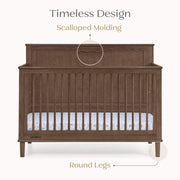 6-in-1 Convertible Crib - Teak Brown