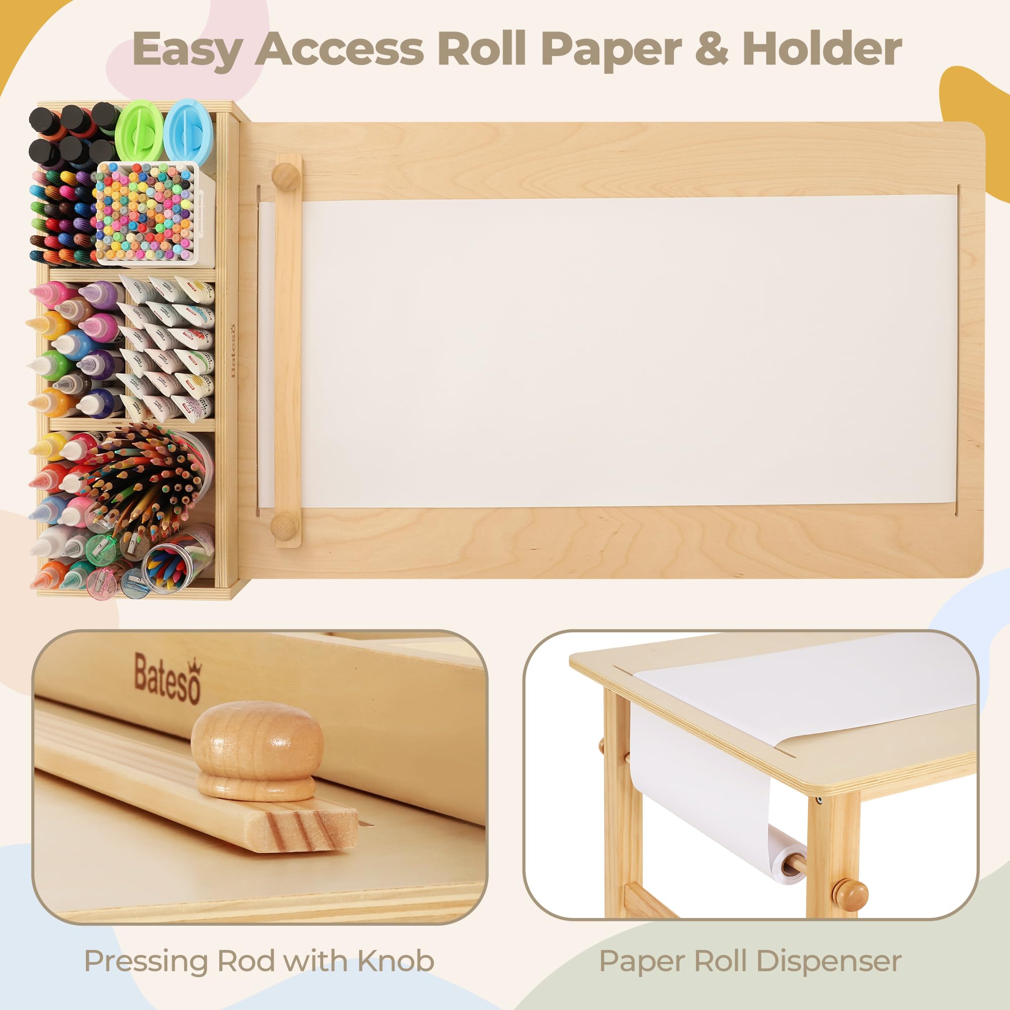 Kids Art Table & Chair Set with Storage