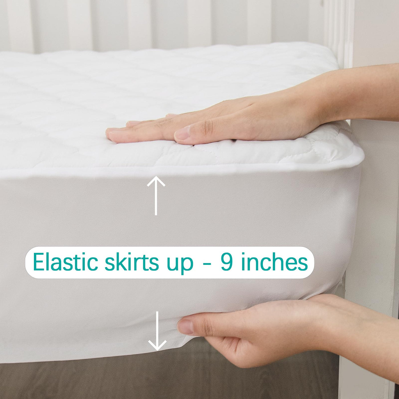 Waterproof Crib Mattress Protector - White